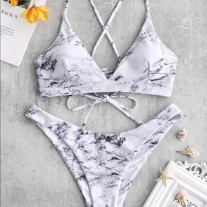 NWT ZAFUL marble bikini